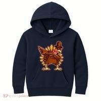 Funny Thanksgiving Dabbing Turkey Kids Hoodie thumb 0