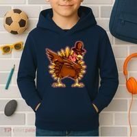Funny Thanksgiving Dabbing Turkey Kids Hoodie thumb 2