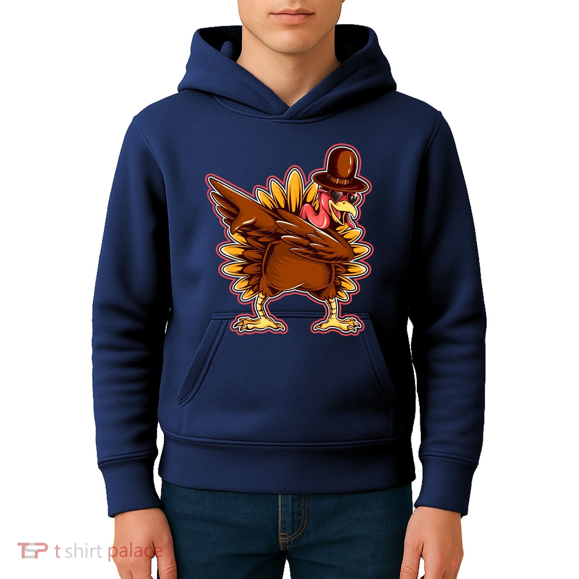 Funny Thanksgiving Dabbing Turkey Kids Hoodie