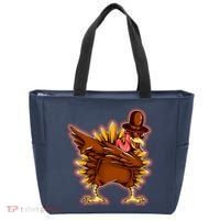 Funny Thanksgiving Dabbing Turkey Tote Bag thumb 0