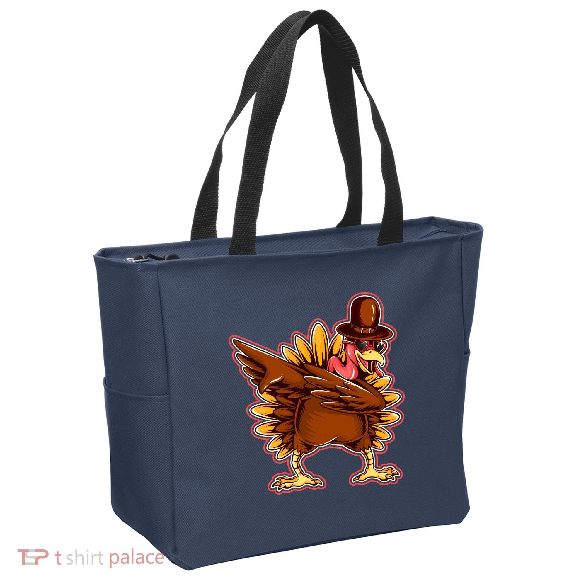 Funny Thanksgiving Dabbing Turkey Tote Bag