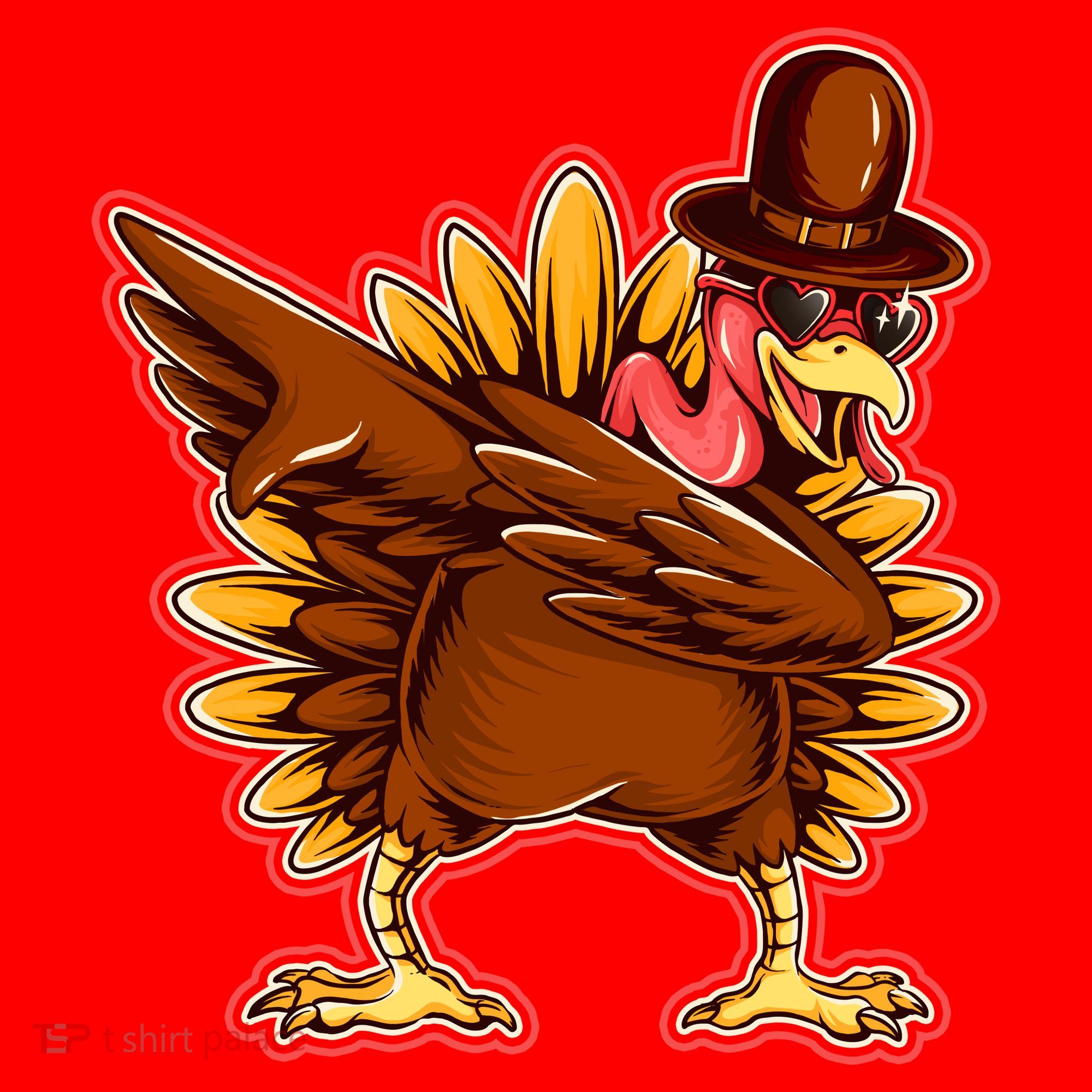 Funny Thanksgiving Dabbing Turkey Santa Hat