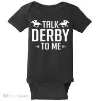 Funny Talk Derby To Me Horse Racing Baby Bodysuit thumb 0