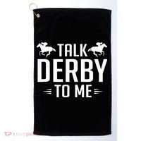 Funny Talk Derby To Me Horse Racing Golf Towel thumb 0