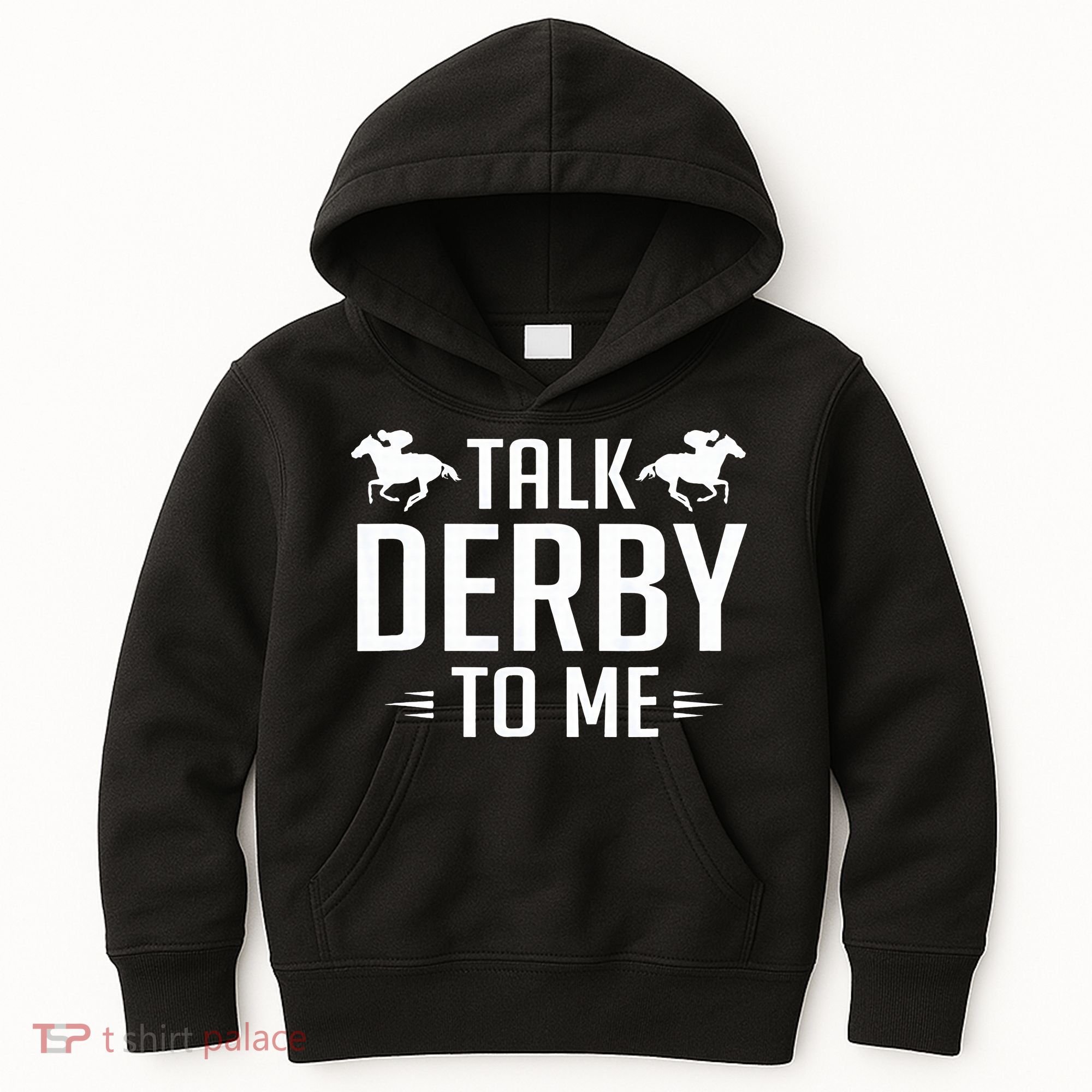 Funny Talk Derby To Me Horse Racing Kids Hoodie
