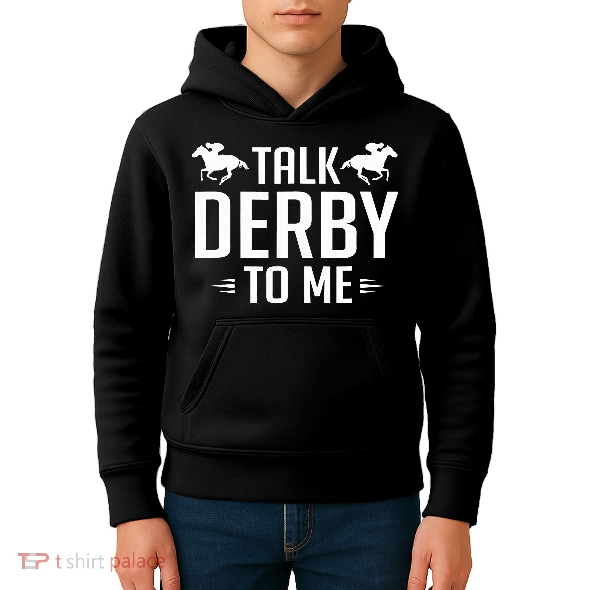 Funny Talk Derby To Me Horse Racing Kids Hoodie
