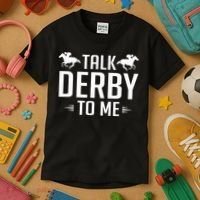 Funny Talk Derby To Me Horse Racing Kids T-Shirt thumb 3