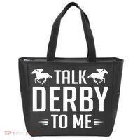 Funny Talk Derby To Me Horse Racing Tote Bag thumb 0