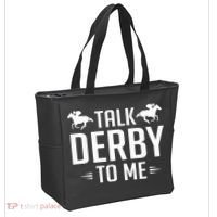 Funny Talk Derby To Me Horse Racing Tote Bag thumb 2