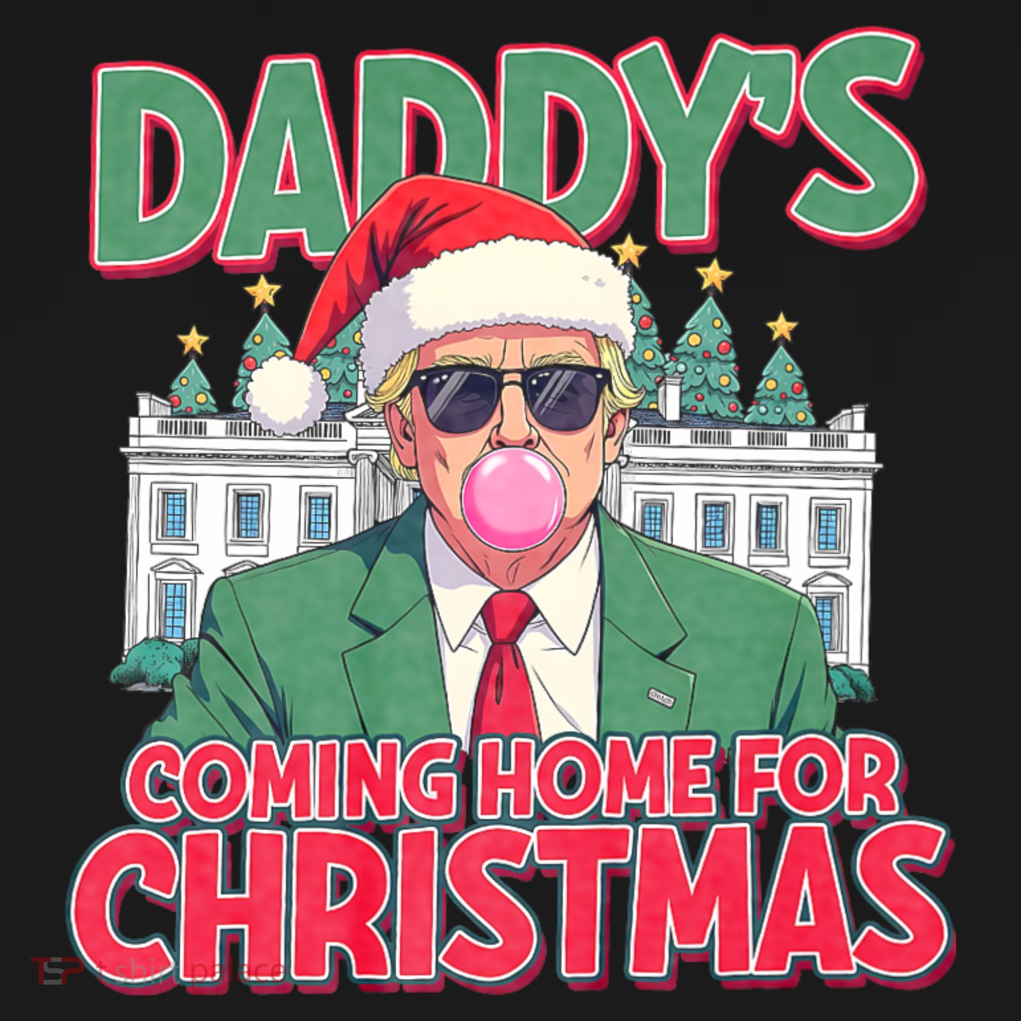 Funny Trump Daddys Home For Christmas 45 47 Trump Won Again Coaster