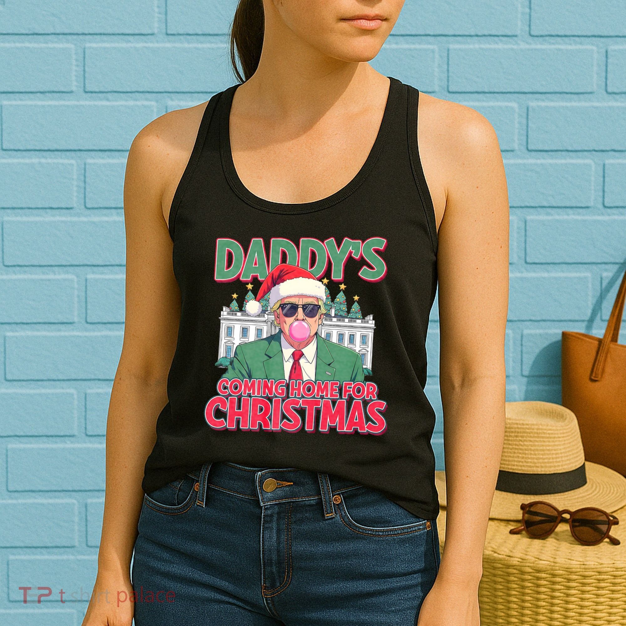 Funny Trump Daddys Home For Christmas 45 47 Trump Won Again Women's Tank Top