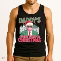 Funny Trump Daddys Home For Christmas 45 47 Trump Won Again Tank Top thumb 3