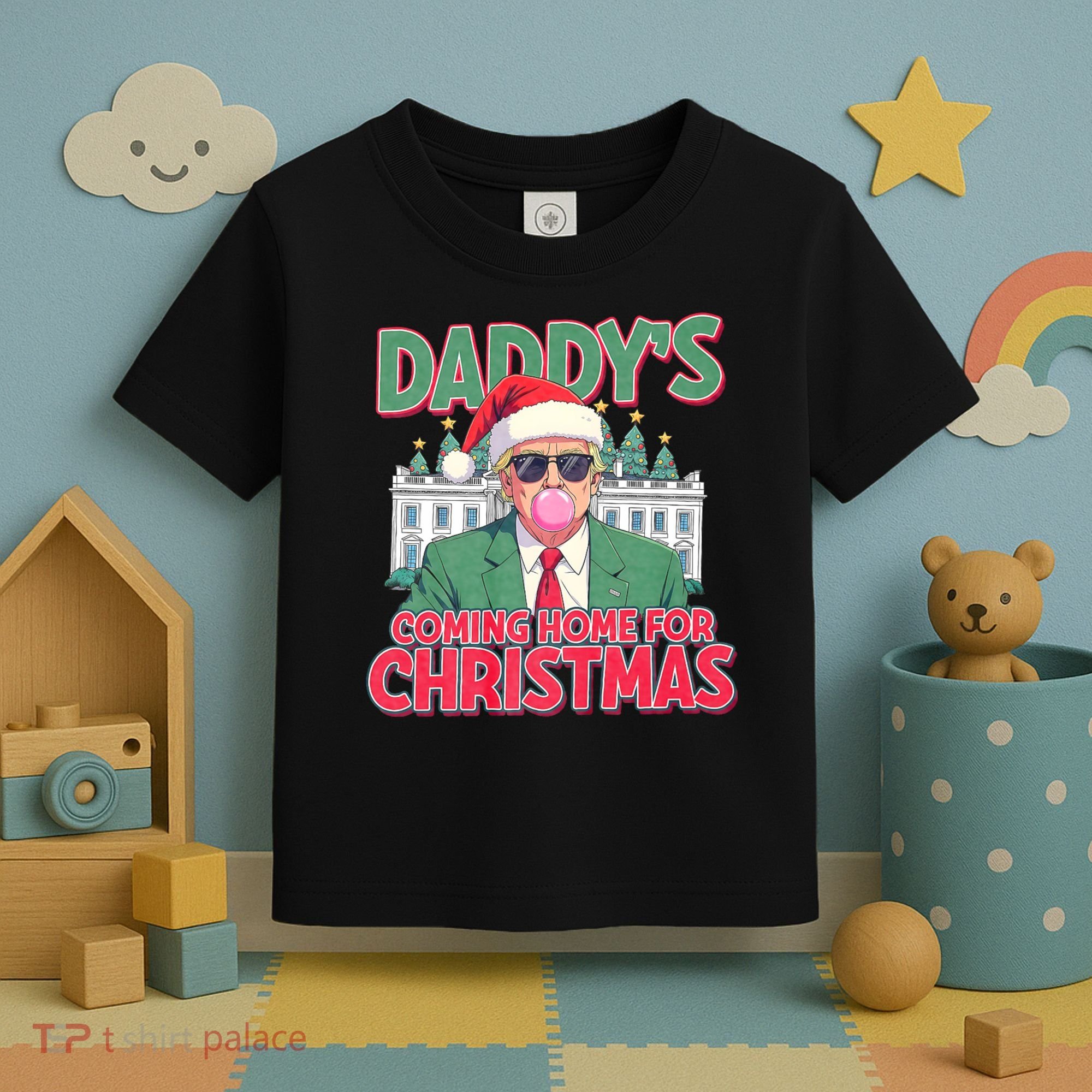 Funny Trump Daddys Home For Christmas 45 47 Trump Won Again Toddler T-Shirt
