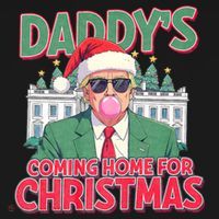 Funny Trump Daddys Home For Christmas 45 47 Trump Won Again Visor thumb 3