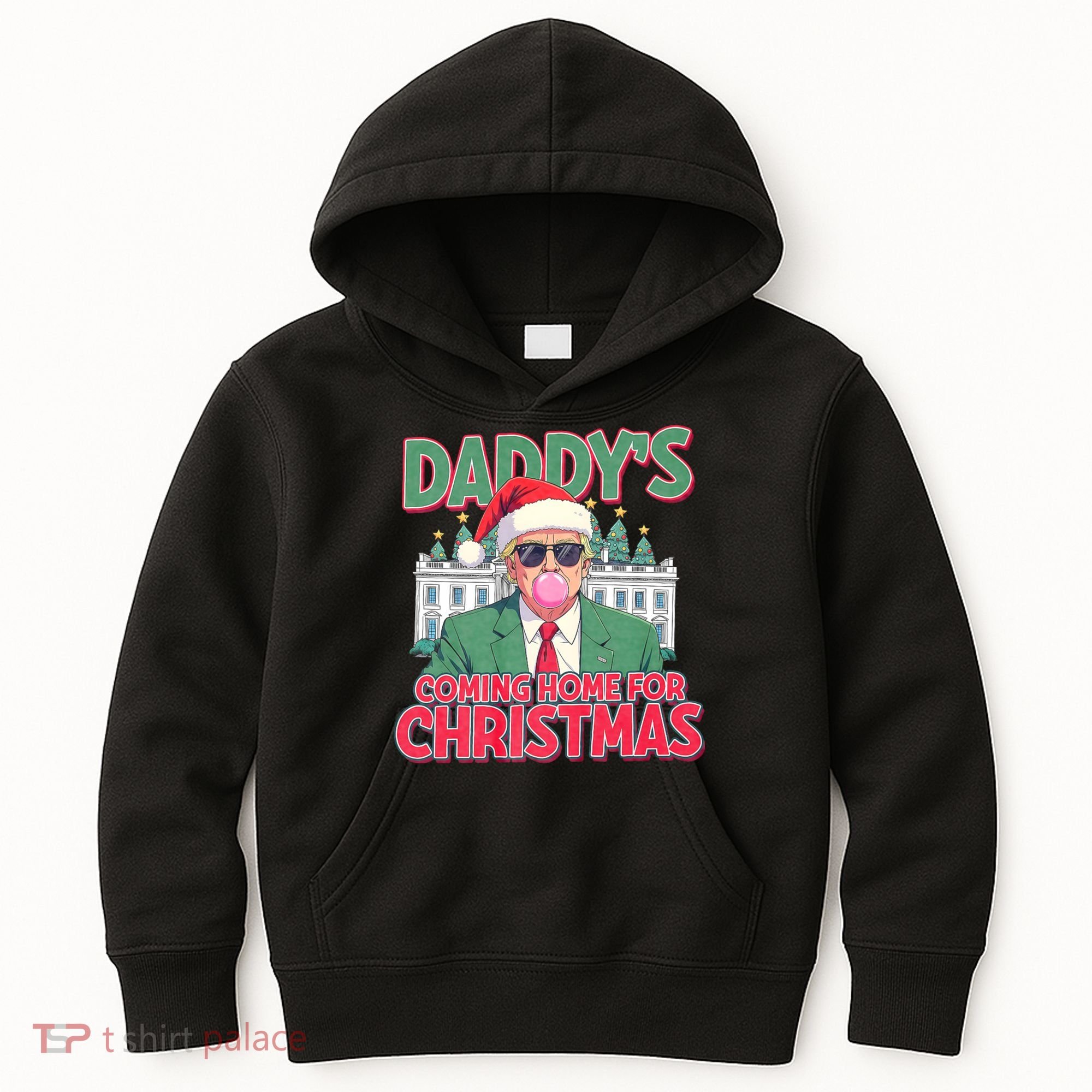 Funny Trump Daddys Home For Christmas 45 47 Trump Won Again Kids Hoodie