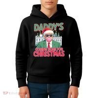 Funny Trump Daddys Home For Christmas 45 47 Trump Won Again Kids Hoodie thumb 4