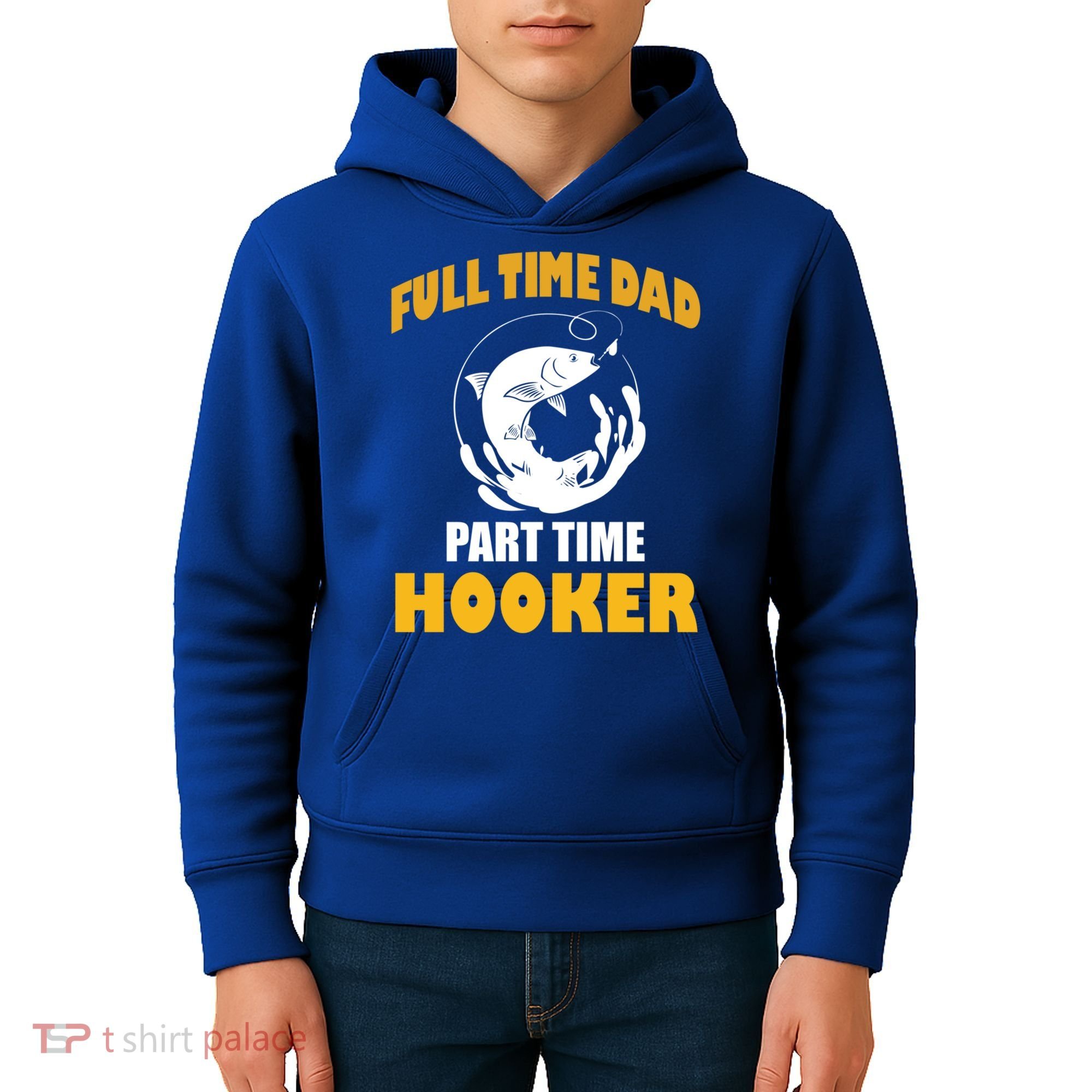 Full Time Dad Part Time Hooker Pond Saltwater Freshwater Gift Kids Hoodie