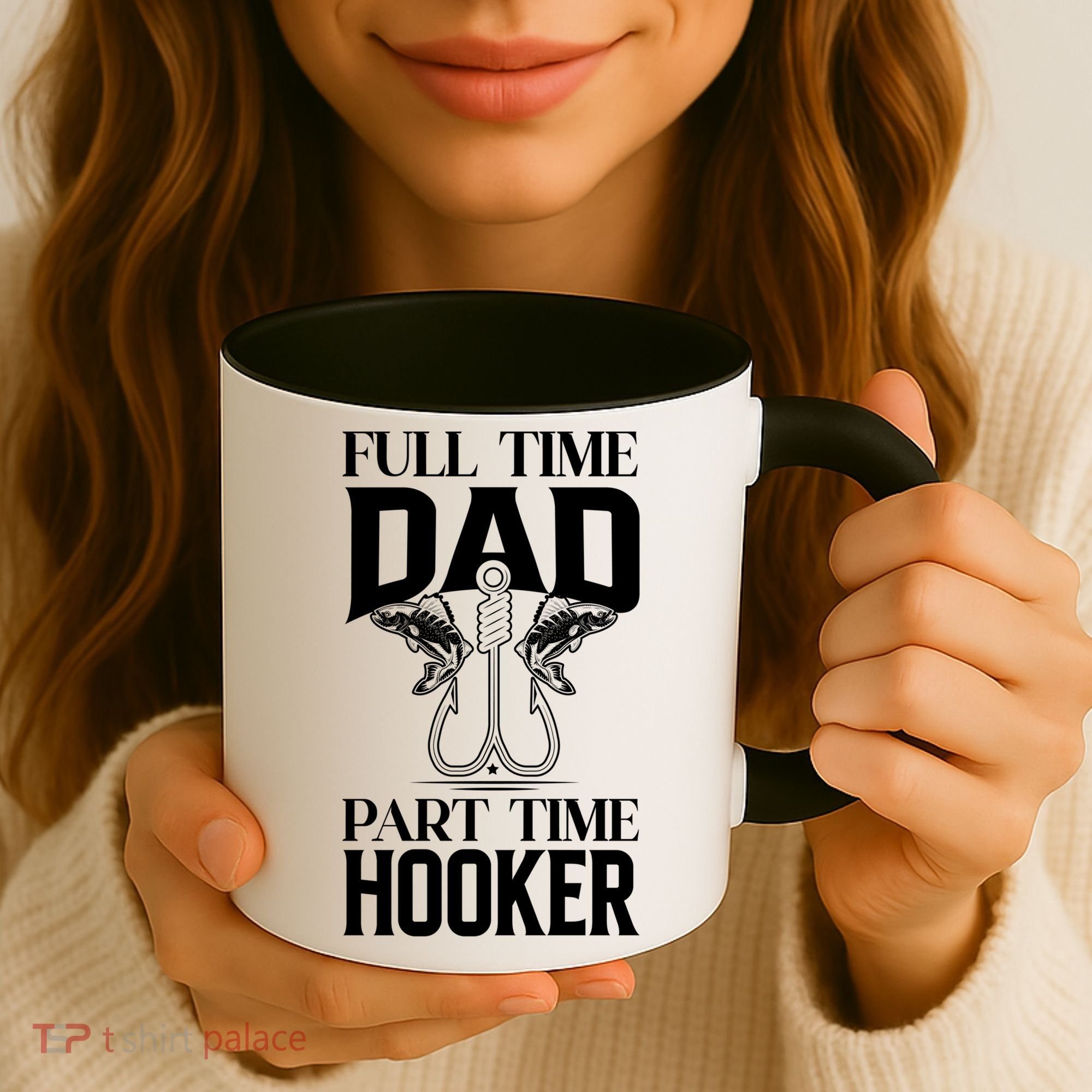 Full Time Dad Part Time Hooker Funny Fishing Dad Cool Gift Coffee Mug