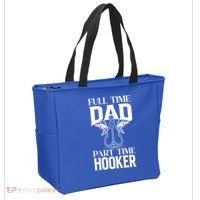 Full Time Dad Part Time Hooker Funny Fishing Dad Cool Gift Tote Bag thumb 2