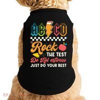 Funny Test Day Abcd Pen Rock The Test Motivational Students Doggie Tank thumb 0