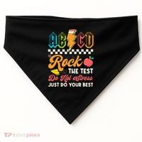 Funny Test Day Abcd Pen Rock The Test Motivational Students USA-Made Doggie Bandana thumb 0