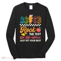 Funny Test Day Abcd Pen Rock The Test Motivational Students Long Sleeve Shirt thumb 0