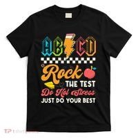 Funny Test Day Abcd Pen Rock The Test Motivational Students T-Shirt thumb 0