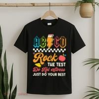 Funny Test Day Abcd Pen Rock The Test Motivational Students T-Shirt thumb 2