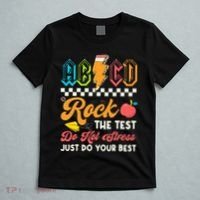 Funny Test Day Abcd Pen Rock The Test Motivational Students T-Shirt thumb 5