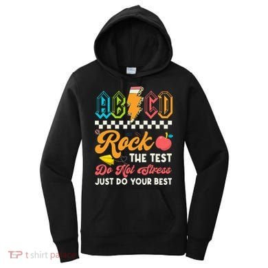 Funny Test Day Abcd Pen Rock The Test Motivational Students Women's Hoodie