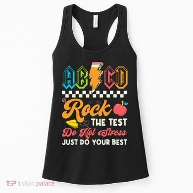 Funny Test Day Abcd Pen Rock The Test Motivational Students Women's Tank Top