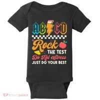 Funny Test Day Abcd Pen Rock The Test Motivational Students Baby Bodysuit thumb 0