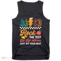 Funny Test Day Abcd Pen Rock The Test Motivational Students Tank Top thumb 0