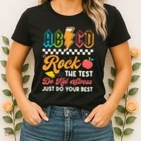 Funny Test Day Abcd Pen Rock The Test Motivational Students Women's T-Shirt thumb 2