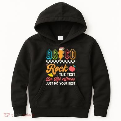 Funny Test Day Abcd Pen Rock The Test Motivational Students Kids Hoodie
