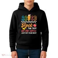 Funny Test Day Abcd Pen Rock The Test Motivational Students Kids Hoodie thumb 4