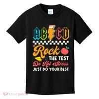 Funny Test Day Abcd Pen Rock The Test Motivational Students Kids T-Shirt thumb 0