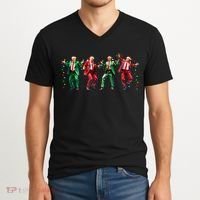 Funny Trump Dance Santa Claus Christmas V-Neck T-Shirt thumb 2