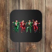 Funny Trump Dance Santa Claus Christmas Coaster thumb 0