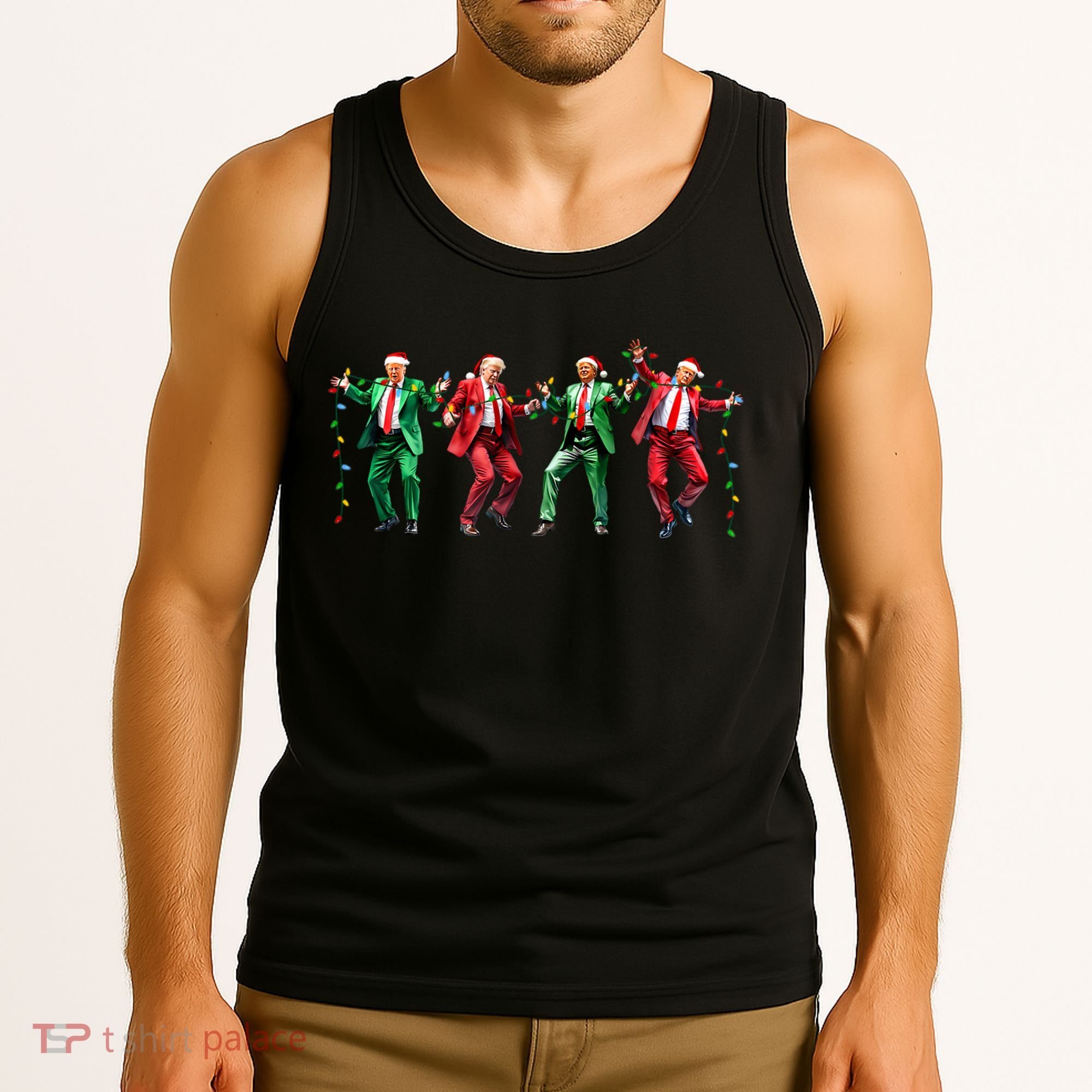 Funny Trump Dance Santa Claus Christmas Tank Top