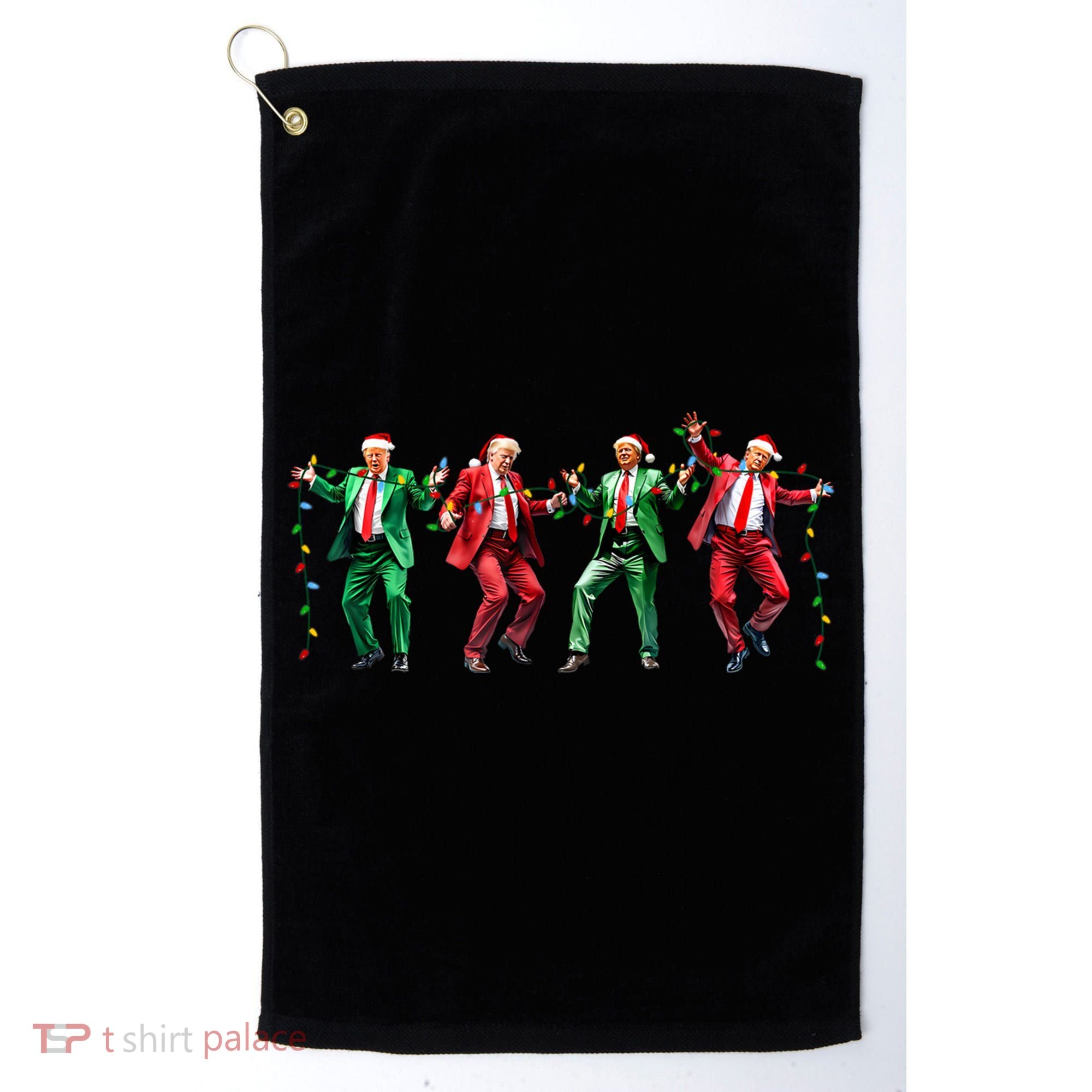 Funny Trump Dance Santa Claus Christmas Golf Towel