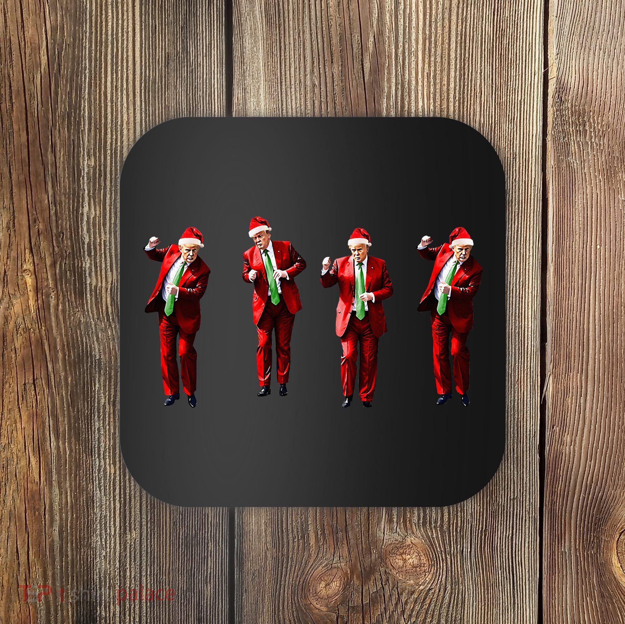 Funny Trump Dance Santa Claus Christmas Xmas Pajamas Holiday Coaster