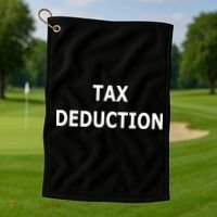 Funny Tax Deduction Humor Golf Towel thumb 1