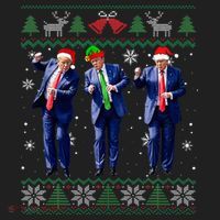 Funny Trump Dance Xmas President 47 Usa Christmas Ugly Beanie thumb 2