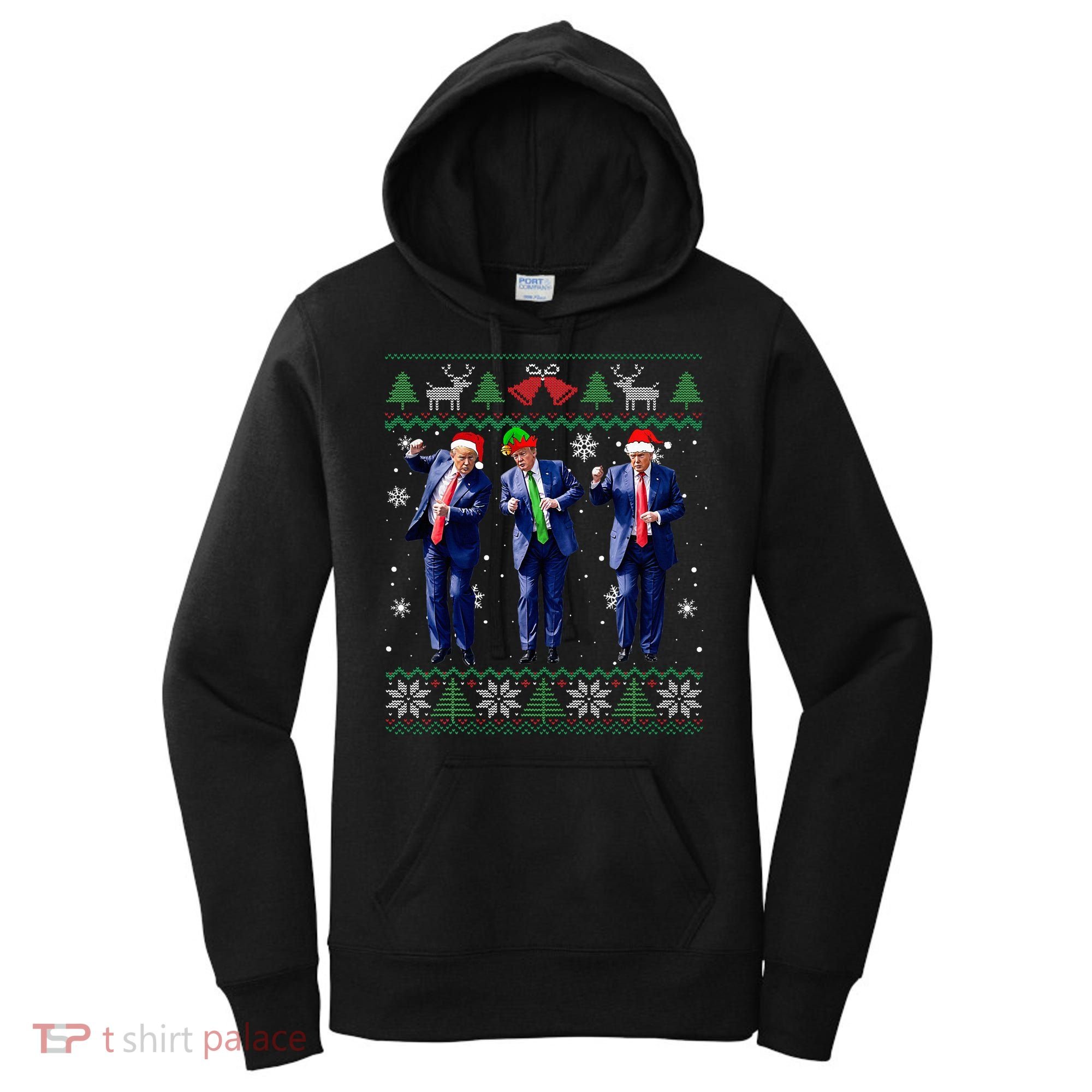 Funny Trump Dance Xmas President 47 Usa Christmas Ugly Women's Hoodie