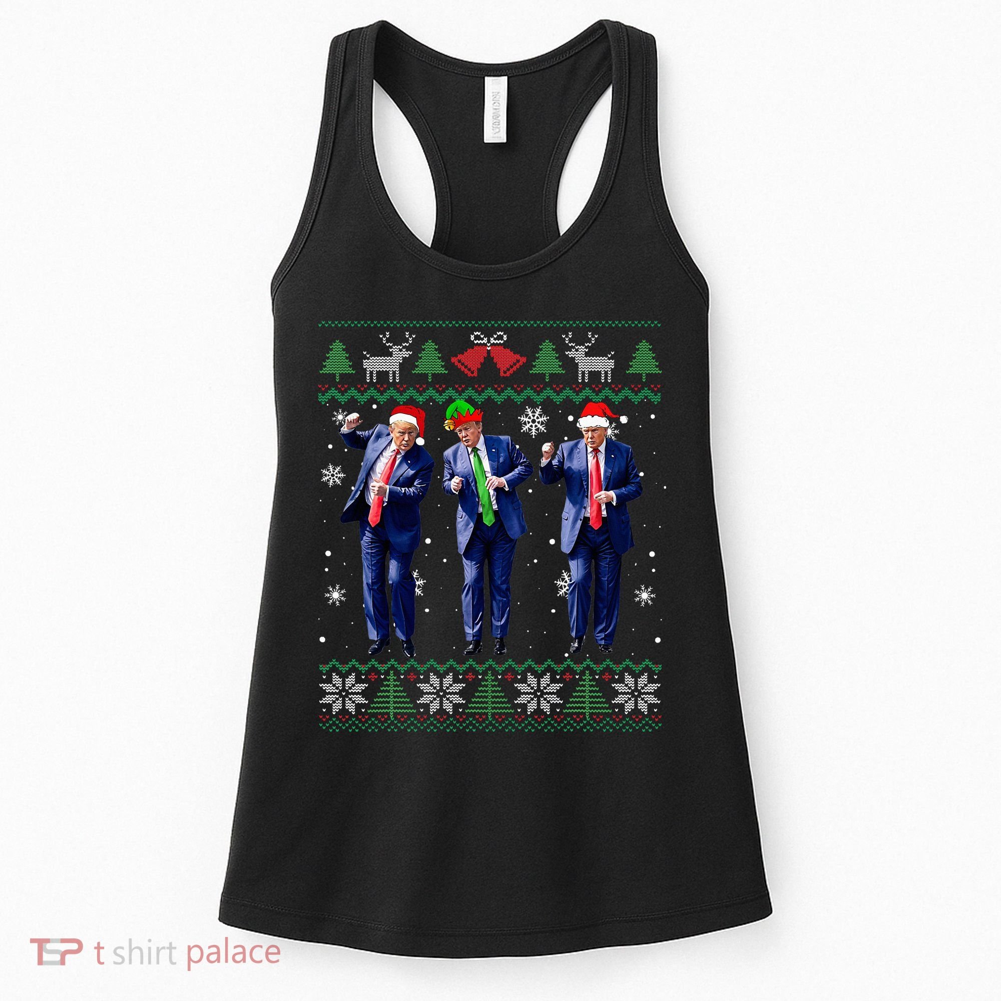 Funny Trump Dance Xmas President 47 Usa Christmas Ugly Women's Tank Top