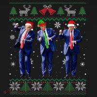 Funny Trump Dance Xmas President 47 Usa Christmas Ugly Women's Tank Top thumb 5