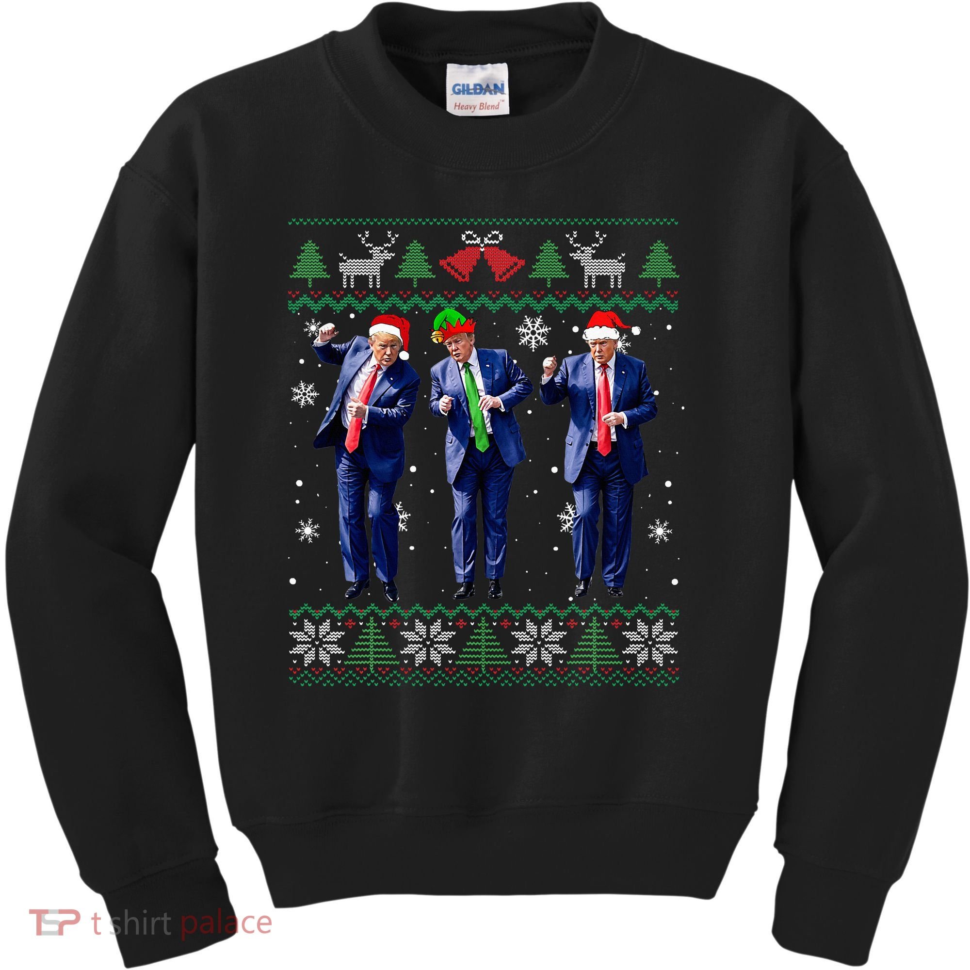Funny Trump Dance Xmas President 47 Usa Christmas Ugly Kids Sweatshirt