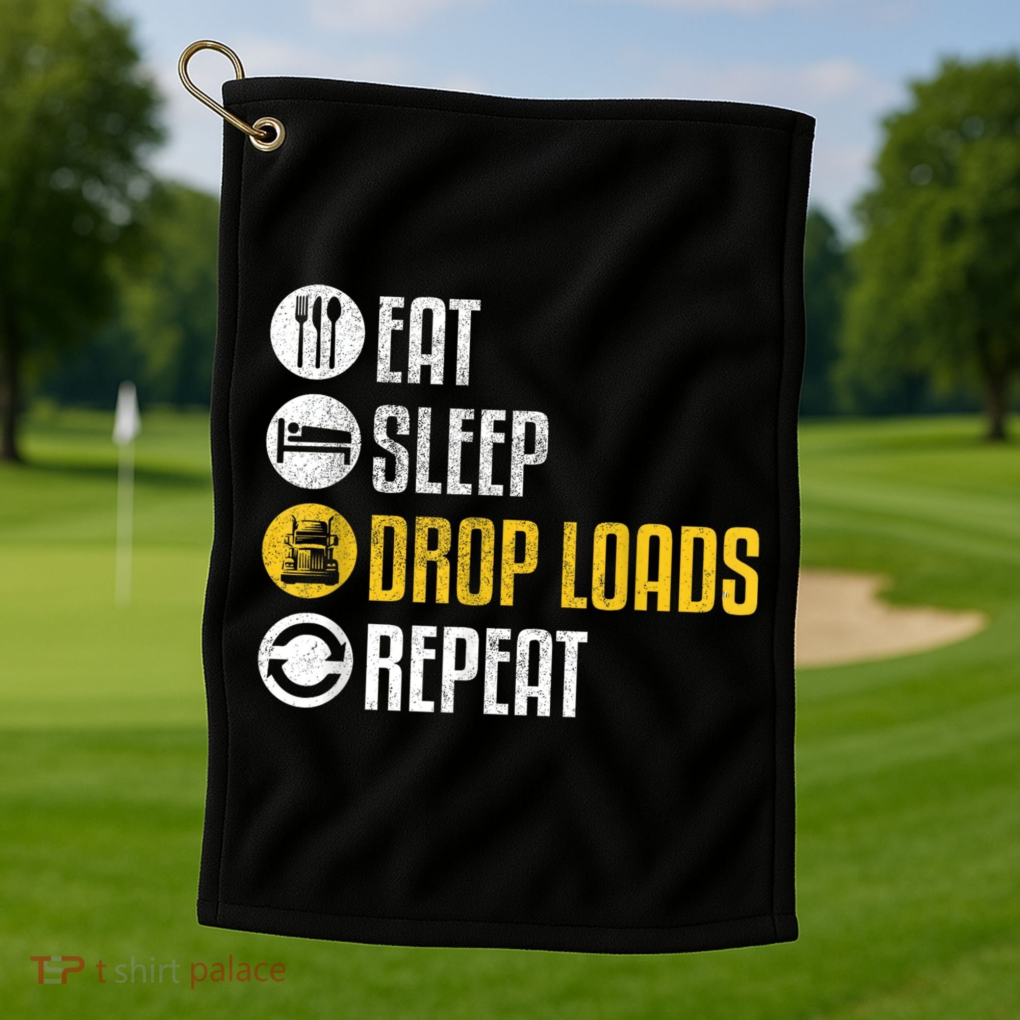 Funny Truck Driver Joke Saying Trucker Gift Golf Towel