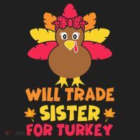 Funny Thanksgiving Day Will Trade Sister Turkey Beanie thumb 2